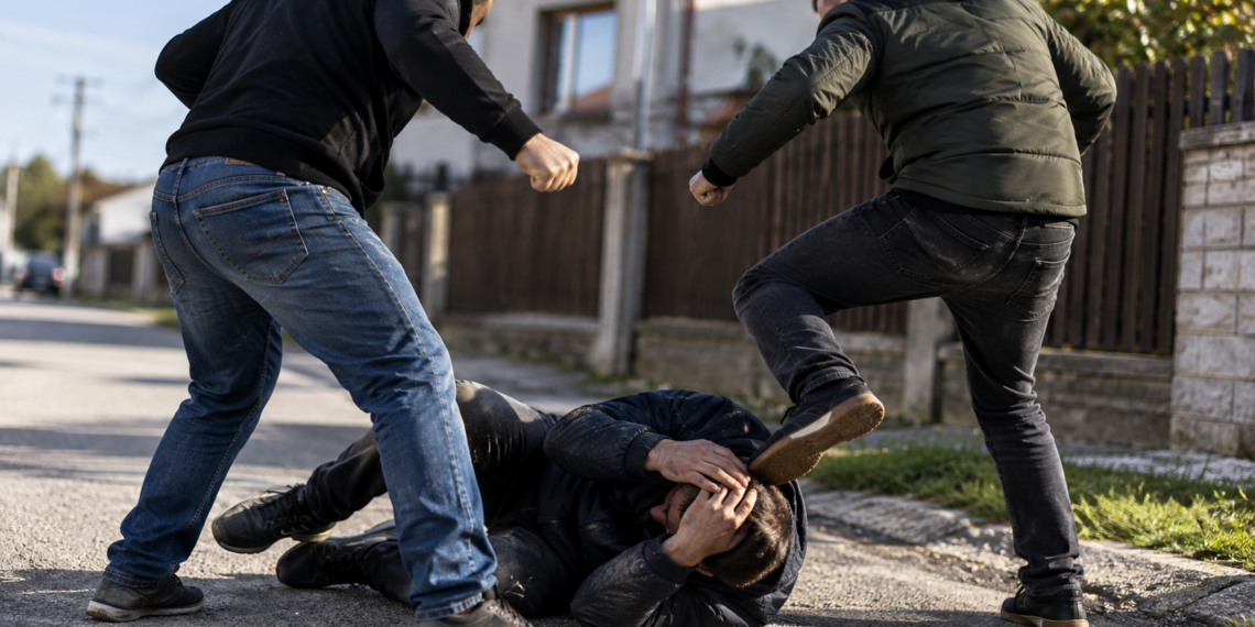 Bătaie între frați, în plină stradă, la Cajvana. Doi bărbați și-au vărsat nervii pe fratele vitreg, lovindu-l cu pumnii și picioarele. Agresorii au fost reținuți