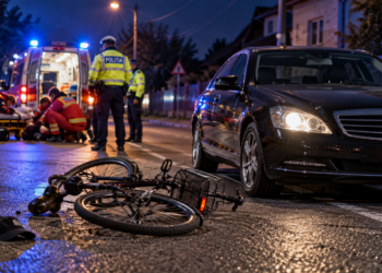 Biciclist de 70 de ani, rănit după ce s-a dezechilibrat și a ajuns în fața unui Mercedes, la Baia. Avea 1,08 mg/l alcool pur în aerul expirat