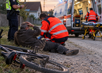 De acasă spre centrul satului, dar cu escală la spital. După 50 de metri de pedalat, a ”pupat” pământul. ”Doar” 1,37 mg/l alcool pur în aerul expirat a indicat etilotestul