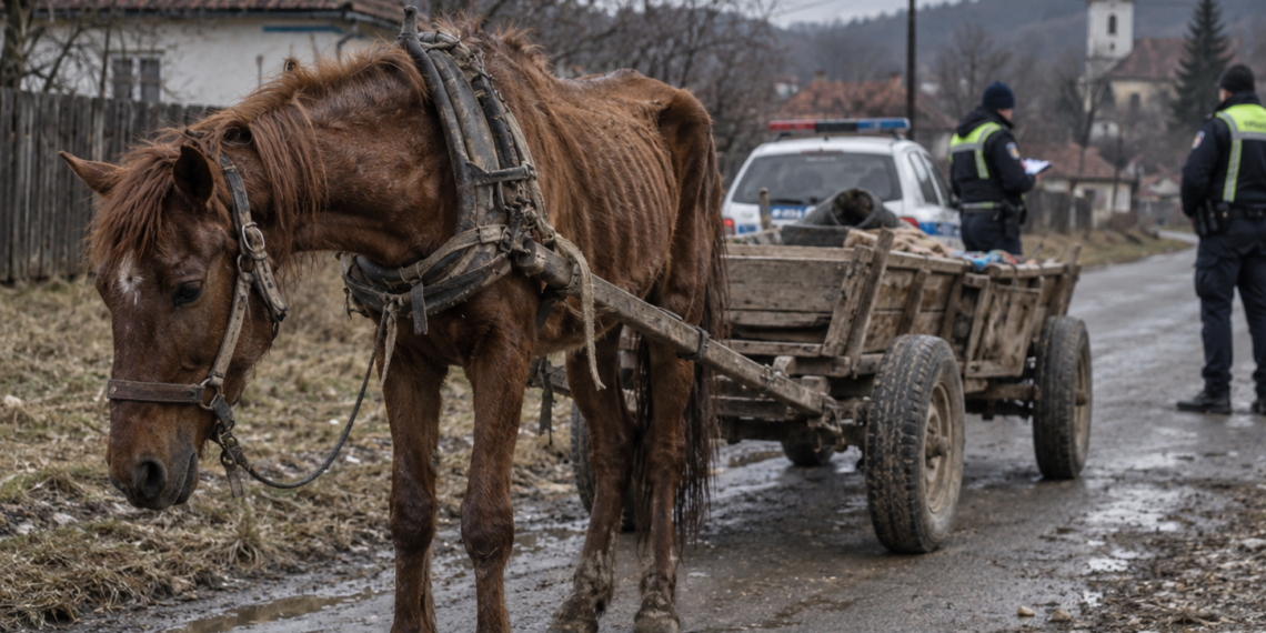 Sălbatic din zona Pătrăuți, arestat preventiv după ce și-ar fi schingiuit calul săptămâni la rând. Bătut fără milă, subnutrit, șchiopătând, plin de răni și cu vederea pierdută la un ochi, animalul era pus să-și care stăpânul în timp ce acesta îl lovea cu parul