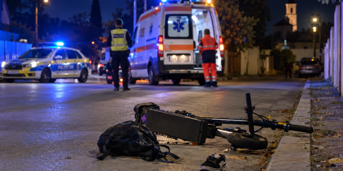 Plimbare cu trotineta electrică terminată la spital, în Rădăuți. Un adolescent de 15 ani transporta un copil de 13 ani, iar cei doi au căzut pe carosabil. Pasagerul a fost transferat la Suceava
