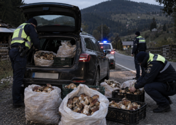 225 de kilograme de hribi, confiscate la Fundu Moldovei. Șoferul nu avea documente pentru transport