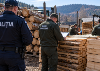 Controale silvice în zona Vatra Dornei. Două firme amendate cu 15.000 de lei. Lemn fără proveniență legală, confiscat