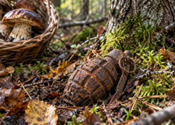 A plecat la cules de ciuperci și a dat peste o grenadă ruginită, în pădure la Ciocănești. Muniția ar putea proveni din Primul sau Al Doilea Război Mondial