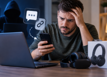 A vrut să vândă niște căști pe OLX, dar a ajuns să plătească el. 480 de lei au dispărut din cont după accesarea unui link fals