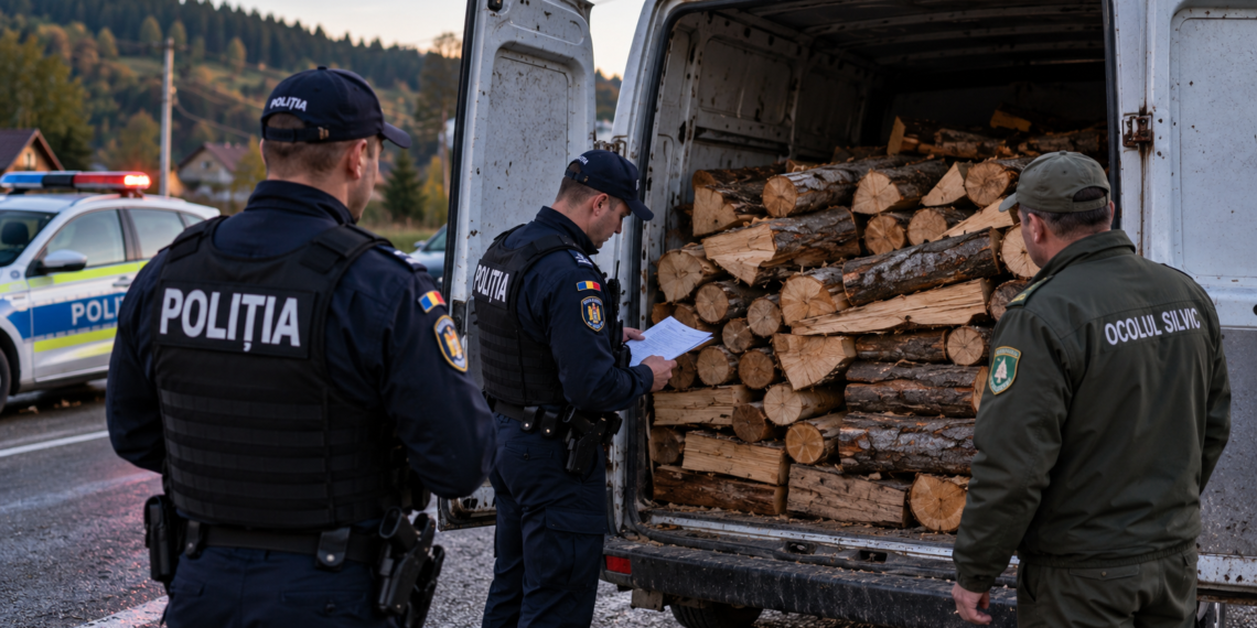 Transport de lemne fără acte, oprit de polițiști la Vadu Moldovei. Aproape 3 metri cubi de fag au fost confiscați