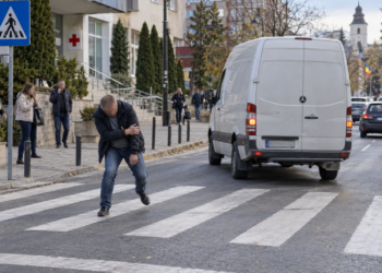 Pieton lovit pe trecere, în fața Policlinicii Suceava. Șoferul unei autoutilitare a plecat de la fața locului și a fost găsit ulterior de polițiști