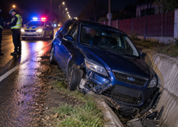 Test de prietenie picat cu brio la Șcheia. Doi tineri beți și fără permis s-au acuzat reciproc când polițiștii au vrut să afle cine a băgat mașina în șanț