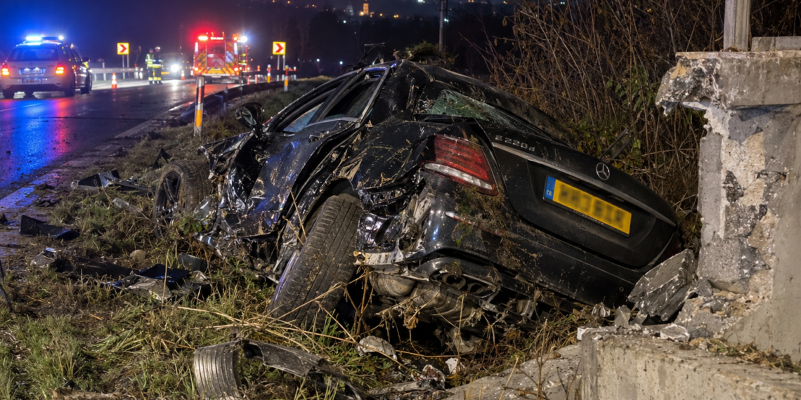 Accident mortal pe centura Rădăuțiului. Un șofer de 31 de ani a pierdut controlul într-o curbă, iar Mercedesul cu numere de Anglia s-a răsturnat de mai multe ori. Mașina nu avea RCA valabil