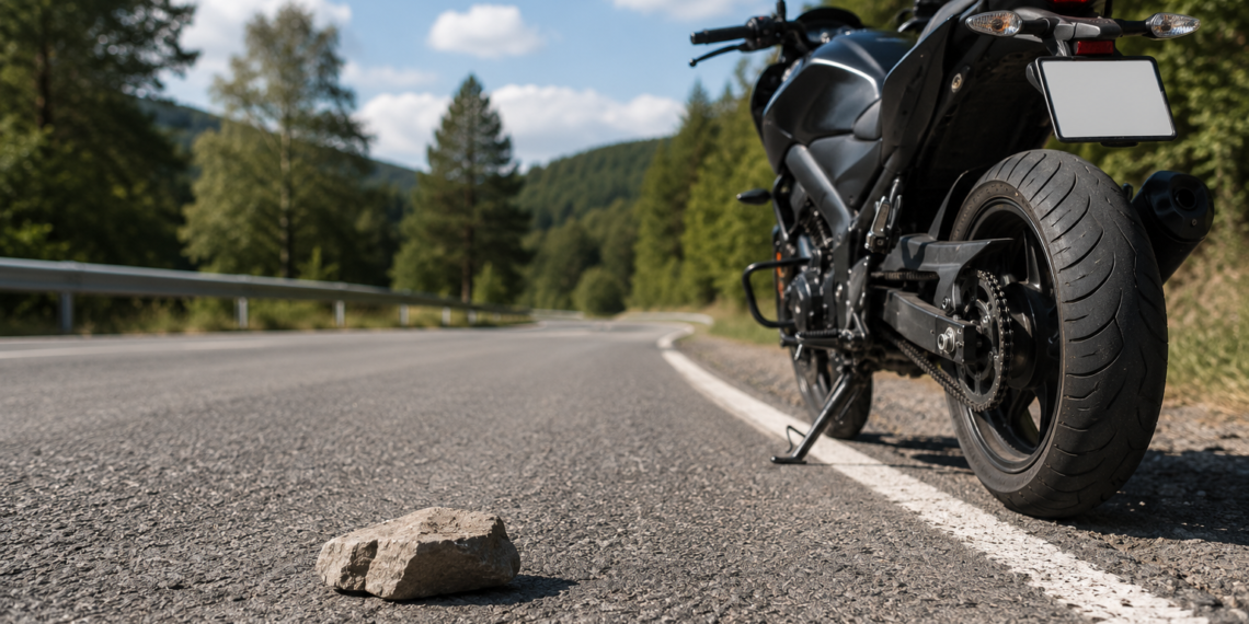Motociclist rănit după ce a lovit cu piciorul o piatră aflată pe carosabil, la Crucea. Și-a continuat drumul până în județul Neamț