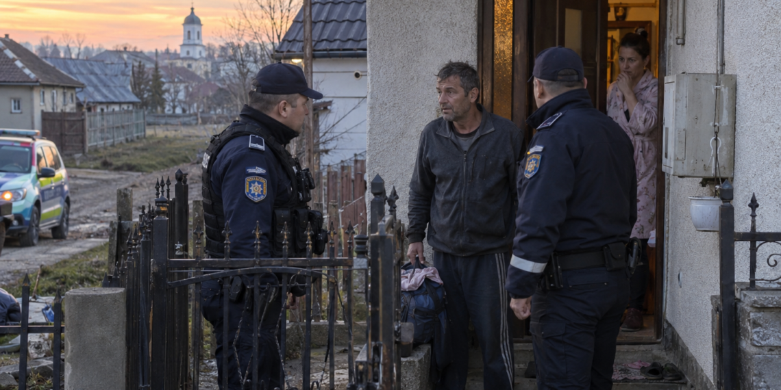 Căjvănean reținut după ce a încălcat ordinul de protecție. S-a dus la ușa soției să-și ceară hainele