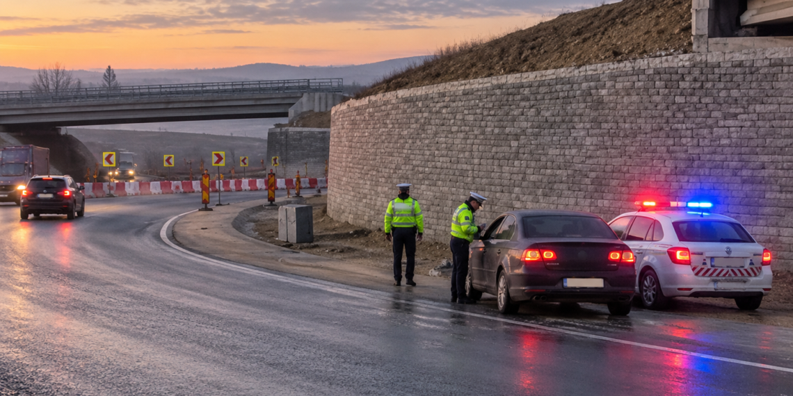 Oprit lângă ”Zidul Morții” după ce a fost surprins conducând în zig-zag la 6 dimineața. Șoferul avea 0,81 mg/l alcool pur în aerul expirat