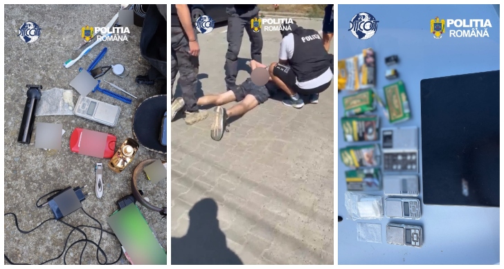 Dealer de droguri, prins în flagrant la Sibiu după ce a vândut substanțe cu 1.000 de lei. La percheziție, anchetatorii au găsit cântare de precizie, plicuri cu urme de substanțe și dispozitive GPS