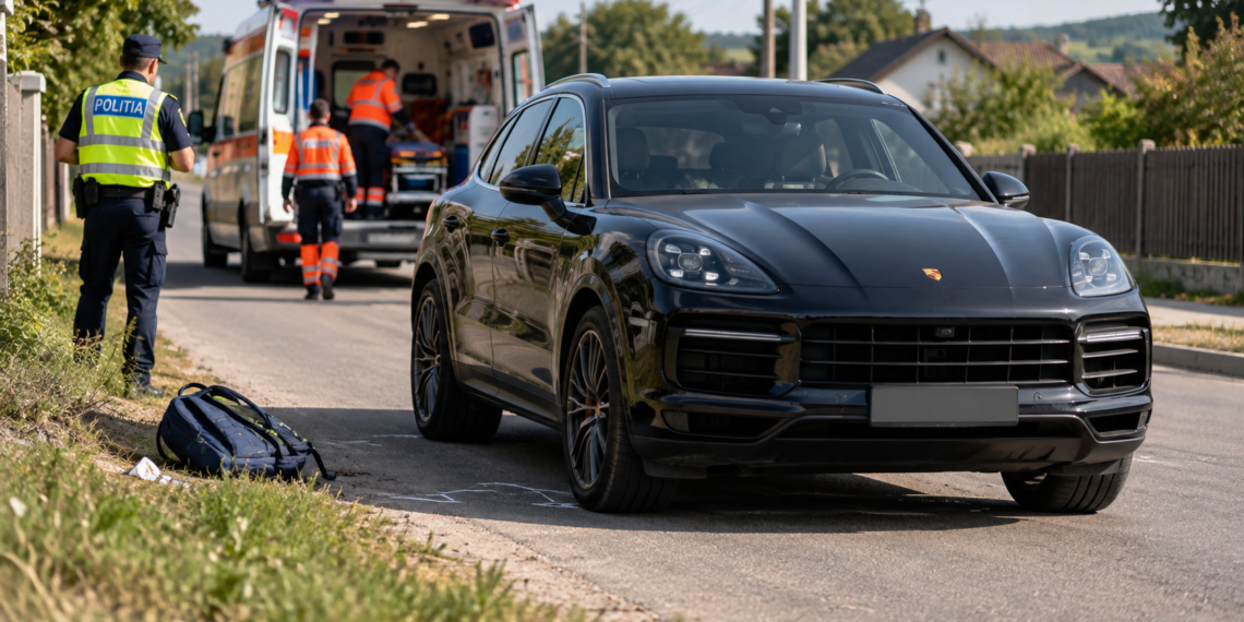 Copil de 10 ani, lovit de un Porsche condus de o tânără, la Vicovu de Jos. Minorul a fost transportat la spital