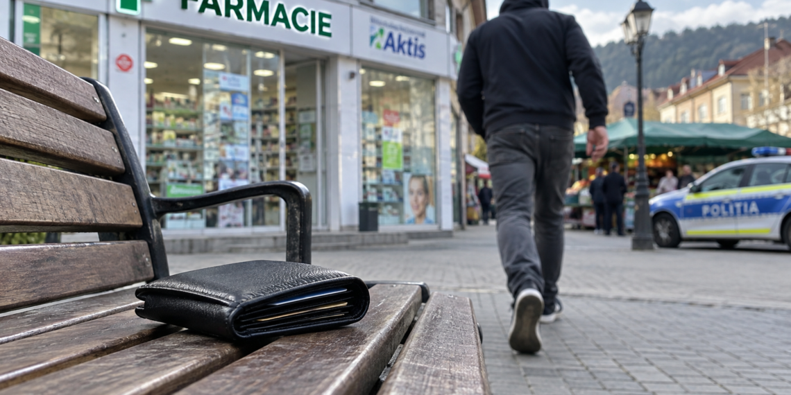 Și-a uitat portofelul pe o bancă, iar un bărbat l-a luat și a plecat. Polițiștii din Câmpulung Moldovenesc l-au găsit în zona Pieței