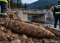 Proiectil din Al Doilea Război Mondial, descoperit în timpul unor lucrări la un pod din Cîrlibaba