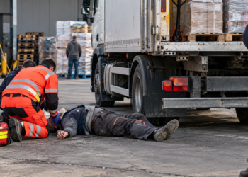 Șofer de 59 de ani, rănit după ce i s-a făcut rău și a căzut din camion, la un depozit din Fălticeni