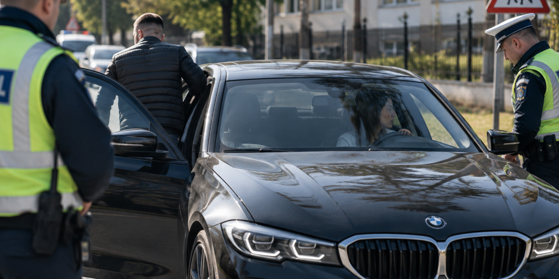 Șofer cu permisul suspendat, prins după ce a încercat să schimbe locul cu pasagera, la vederea polițiștilor din Rădăuți