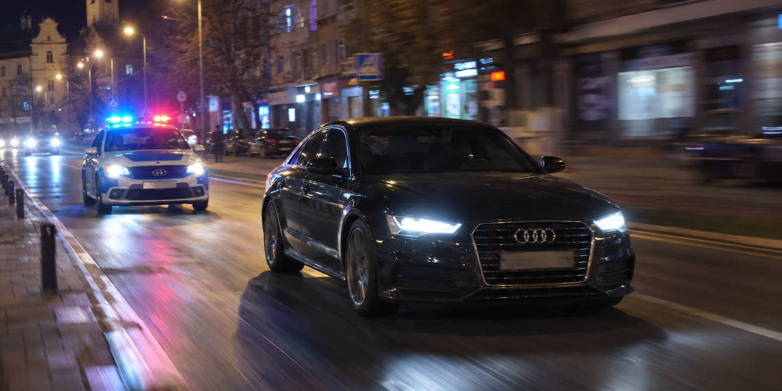 Urmărire ca-n filme pe străzile din Rădăuți. Un tânăr cu permisul suspendat a fugit de polițiști cu un Audi și a fost reținut după opt zile