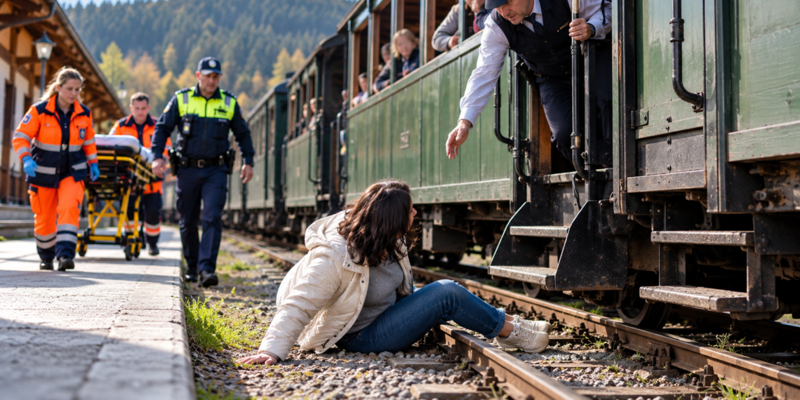 O turistă din Giurgiu a căzut din Mocănița Huțulca, în timp ce trenul pleca din gară. Femeia a recunoscut că nu a respectat indicațiile personalului și a ajuns la spital