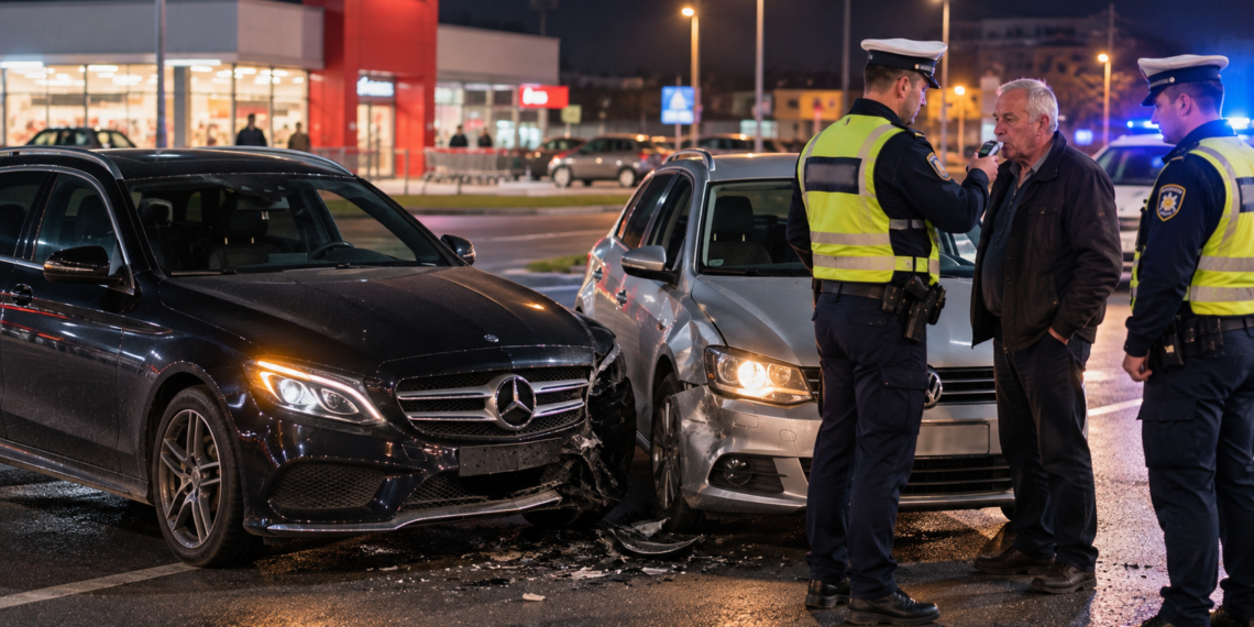 Șofer de 66 de ani, prins băut după ce a provocat un accident în fața magazinului Penny din Ipotești. Avea 0,67 mg/l alcool în aerul expirat