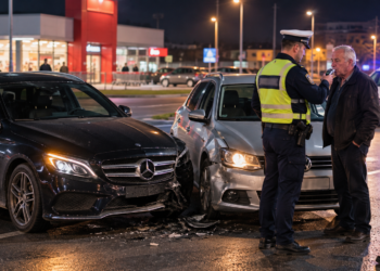 Șofer de 66 de ani, prins băut după ce a provocat un accident în fața magazinului Penny din Ipotești. Avea 0,67 mg/l alcool în aerul expirat