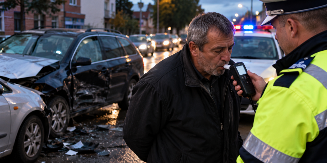 Un șofer s-a prezentat la Poliția Fălticeni pentru a anunța un accident produs cu 11 ore înainte. Avea o alcoolemie de 0,90 mg/l în aerul expirat