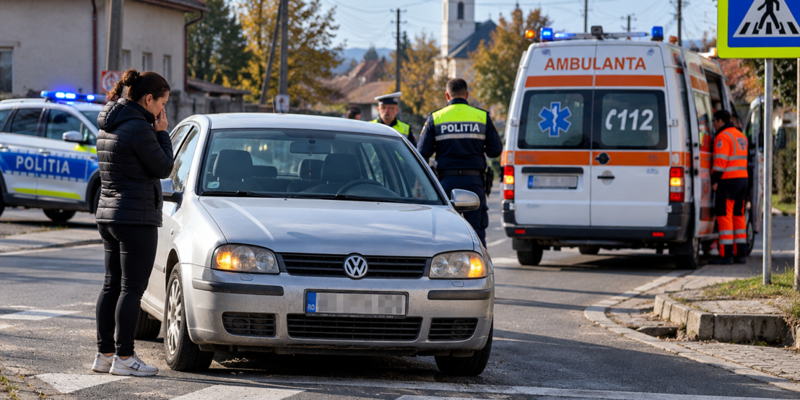 Fetiță de 12 ani, lovită de un Volkswagen pe trecerea de pietoni din centrul localității Volovăț. Copila a fost aruncată pe carosabil și a ajuns la spital