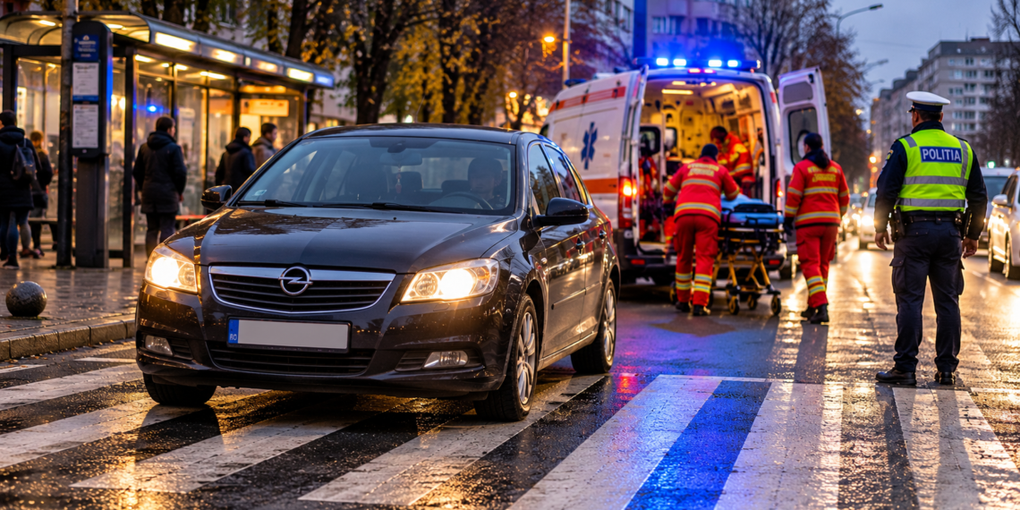 Femeie de 61 de ani, lovită de mașină pe trecerea de pietoni din zona stației TPL Bancă, din Suceava. Victima a ajuns la spital