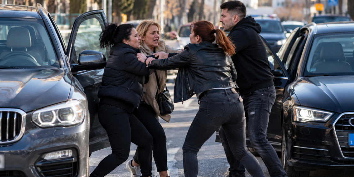 Bătaie în trafic între trei femei și un bărbat, pe strada Gheorghe Doja din Suceava. Au coborât din mașini, s-au înjurat și și-au vărsat nervii unii pe alții în mijlocul străzii