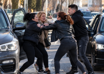 Bătaie în trafic între trei femei și un bărbat, pe strada Gheorghe Doja din Suceava. Au coborât din mașini, s-au înjurat și și-au vărsat nervii unii pe alții în mijlocul străzii