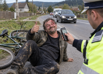 Alt bețiv pe două roți a ajuns la spital după ce a dat cu ”bostanul” de asfalt. Cu 1,41 mg/l alcool pur în aerul expirat, a căzut cu bicicleta și și-a crăpat arcada