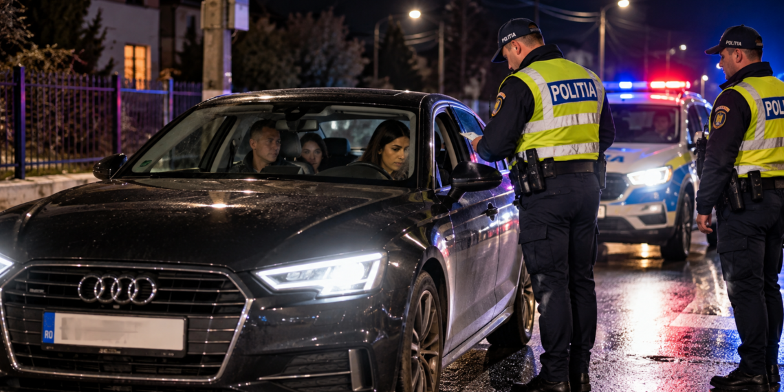 Femeie de 32 de ani din Cajvana, reținută după ce a fost prinsă la volanul unui Audi fără permis de conducere. În mașină se aflau și doi pasageri