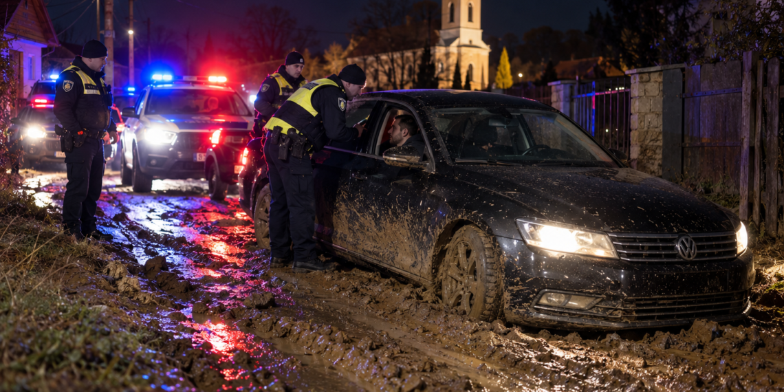 Beat, fără permis și cu numere de înmatriculare de pe altă mașină, un șofer din Siret a fugit de polițiști până a rămas împotmolit pe un drum de pământ. A fost reținut pentru 24 de ore