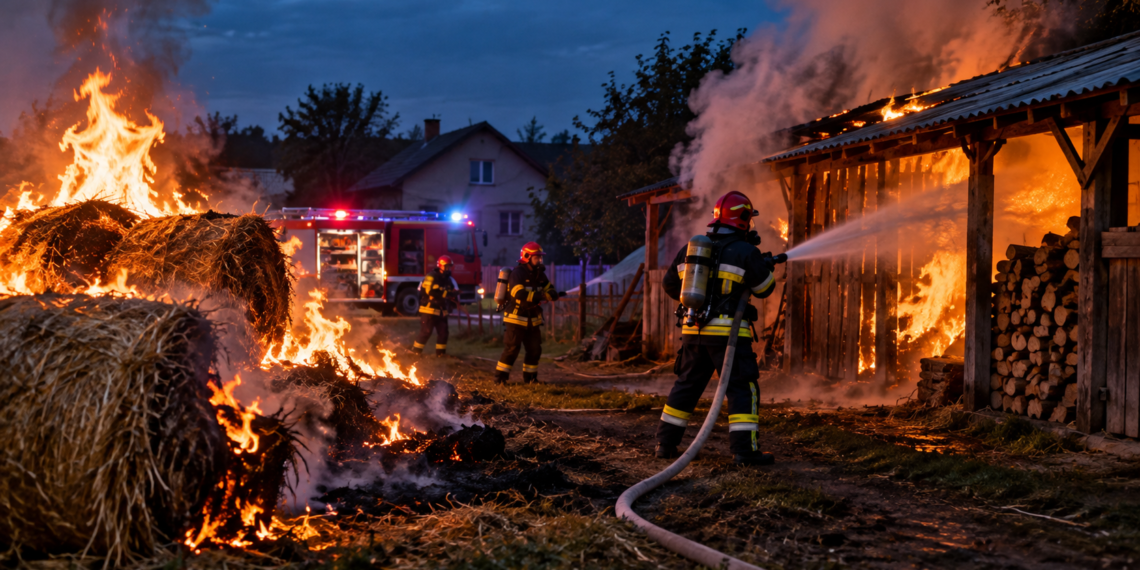 Tânăr beat, internat la Psihiatrie după ce ar fi provocat două incendii. Unul în apropierea casei bunicii sale, celălalt la mai mulți baloți de fân. Bărbatul avea arsuri de gradul I la mâna dreaptă