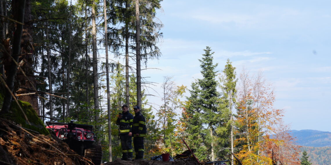 A treia zi de luptă cu incendiul din pădurea de la Marginea! Focul continuă să ardă sub pământ, alimentat de turbă. Aproximativ 15 hectare au fost afectate, iar pompierii răscolesc și inundă solul pentru a stinge focarele ascunse