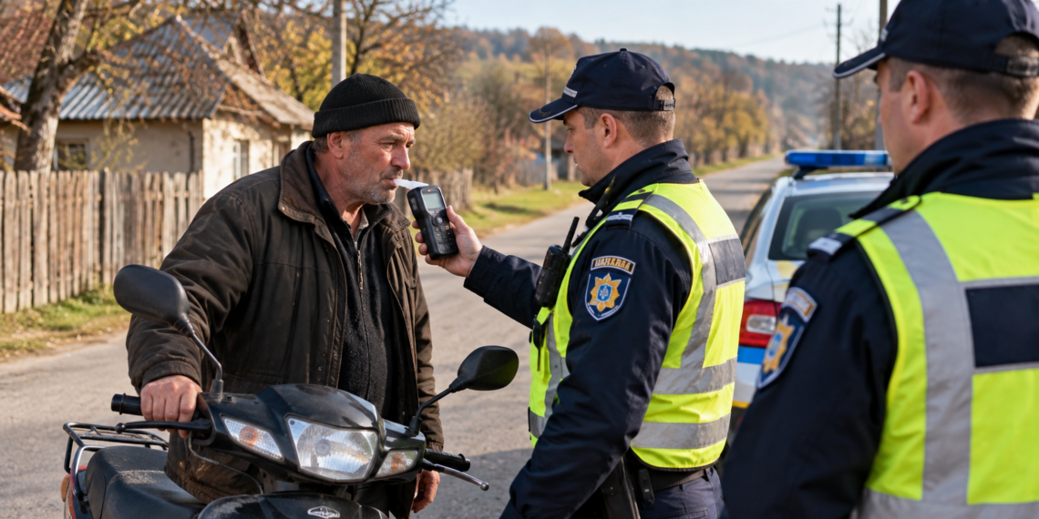 Bărbat din Merești, reținut după ce a fost prins conducând un moped fără permis și cu 0,83 mg/l alcool în aerul expirat