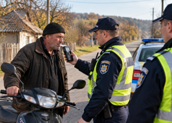 Bărbat din Merești, reținut după ce a fost prins conducând un moped fără permis și cu 0,83 mg/l alcool în aerul expirat