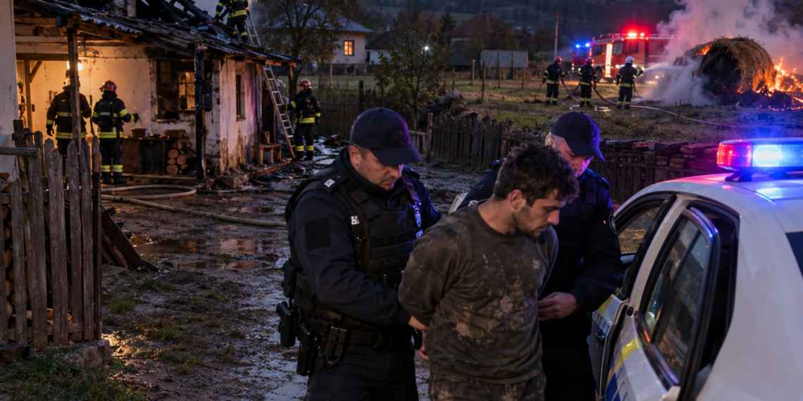 Tânărul din Udești care a încercat să incendieze casa bunicii sale, apoi a dat foc unui balot de fân, a fost arestat preventiv