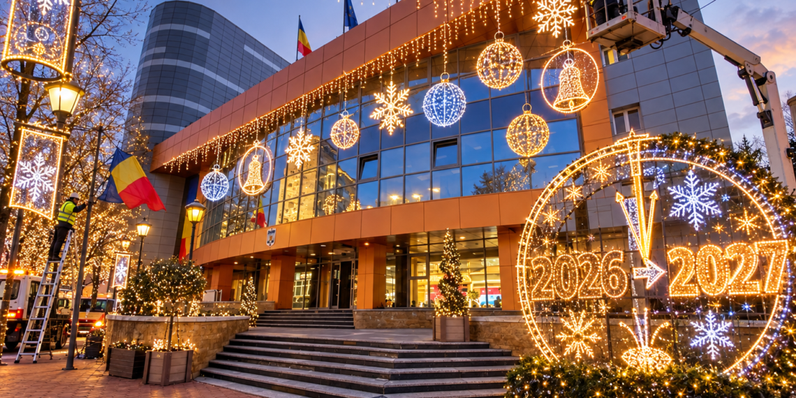 Primăria Suceava plătește aproape 188.000 de lei, fără TVA, pentru repararea ornamentelor luminoase de Crăciun. Doar transformarea cifrei ”6” în ”7”, la decorațiunea pentru Anul Nou, costă 14.900 de lei