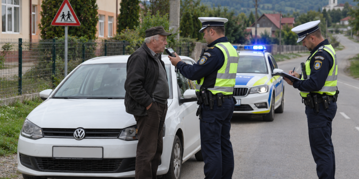 Șofer de 68 de ani, prins băut la volanul unui Polo, în comuna Mușenița