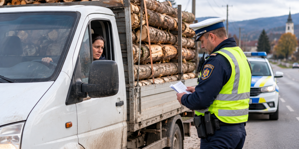 Femeie din Vicovu de Jos, prinsă transportând aproape trei metri cubi de lemne fără acte. Polițiștii au confiscat întreaga încărcătură