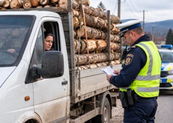 Femeie din Vicovu de Jos, prinsă transportând aproape trei metri cubi de lemne fără acte. Polițiștii au confiscat întreaga încărcătură