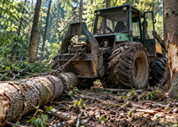 Moarte cumplită în pădure, la Râșca. Un tafist de 38 de ani a fost lovit de cabina utilajului și aruncat într-un copac, în timp ce testa un TAF