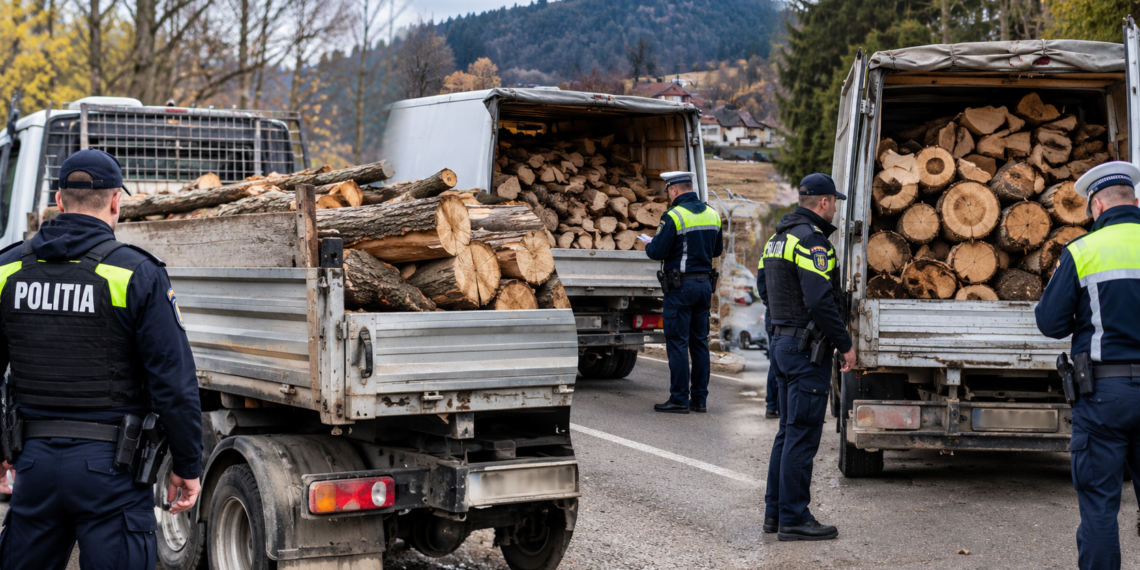 Polițiștii suceveni își arată vigilența în fața transporturilor ilegale de câțiva metri cubi de lemn. Trei autoutilitare depistate într-o zi, aproape 10 metri cubi confiscați și un vehicul indisponibilizat
