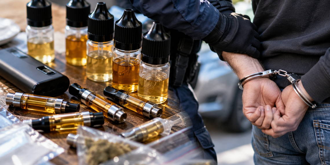 Capsule pentru vape cu substanță stupefiantă, vândute la Botoșani. Un bărbat de 37 de ani, prins în flagrant cu MDMB-PINACA